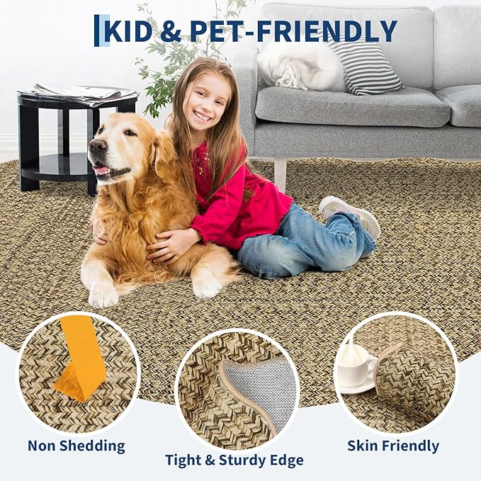 Imitation Braided Collection-Print 2x8 Runners for Hallway Non Slip Washable Kitchen Rugs, Farmhouse Rustic Bordered Area Rug Soft Low Pile Indoor Carpet Runners for Entryways, Living Room
