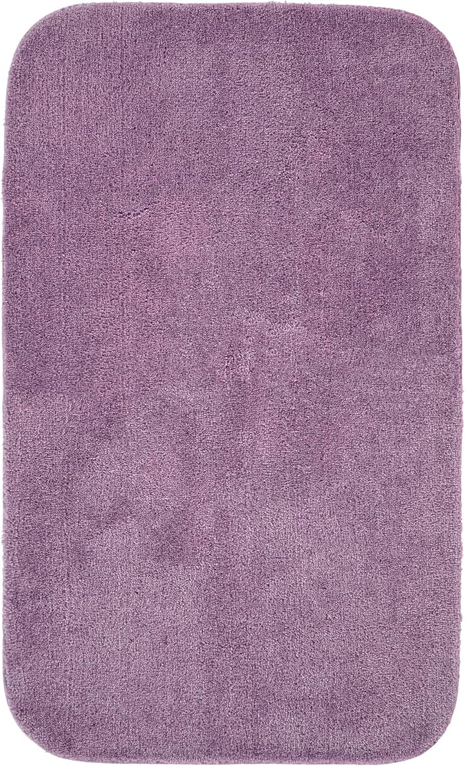 Garland Rug Traditional Nylon Washable Purple 30" X 50" Bath Rug - Soft, Absorbent, and Stylish for Your Bathroom