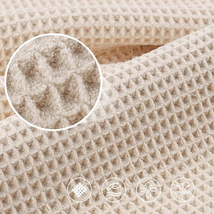 POLYTE 430 GSM Poly Blend Microfiber Quick Dry Waffle Bath Towel, 30x60 in | 4 Pack, Oversize, Lint Free, Body Towel