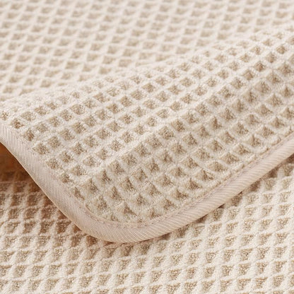 POLYTE 430 GSM Poly Blend Microfiber Quick Dry Waffle Bath Towel, 30x60 in | 4 Pack, Oversize, Lint Free, Body Towel