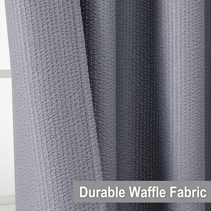OVZME Berry Grey Shower Curtain, Embossed Textured Fabric Shower Curtain for Bathroom - Soft Cloth & Hotel Spa Luxury, Water Repellent, Machine Washable Long Shower Curtain, 72X78, Grey