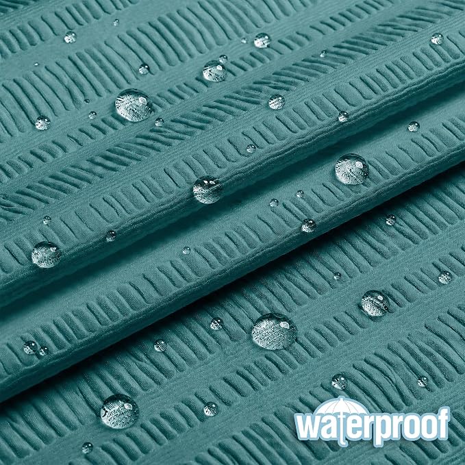 Aiyufeng Turquoise Shower Curtain for Bathroom, Embossed Textured Fabric Shower Curtain for Bathroom - Soft Cloth & Hotel Spa, Machine Washable, 72X84, Turquoise