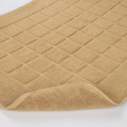 Superior 100% Cotton Bathmat Set, Bath Mats, Bathroom Decor, Shower, Bathtub Essentials, Home Accessories, Small Washable Rug, No Backing, Heavyweight, Nora Collection, Set of 2, 22" x 35", Latte