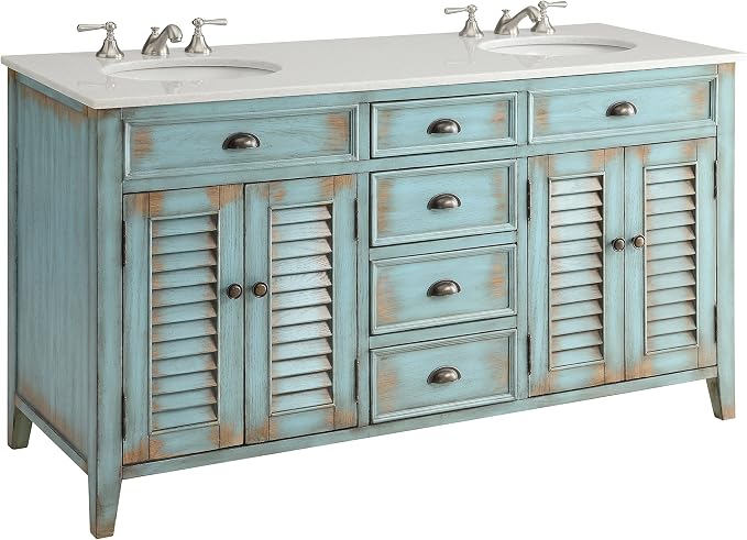 60” Cottage look Abbeville Bathroom Double Sink Bathroom Vanity CF88323-60BU