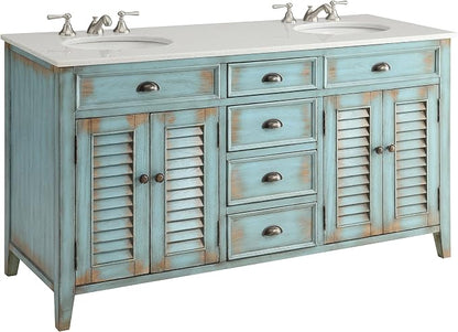 60” Cottage look Abbeville Bathroom Double Sink Bathroom Vanity CF88323-60BU