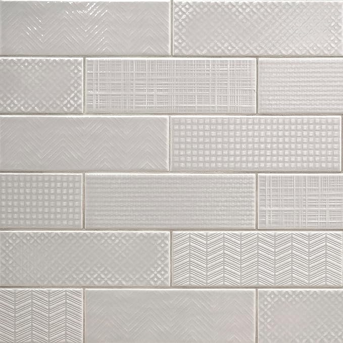 M S International Urbano Dusk Glossy Ceramic Subway Wall Tile for Bathroom, Kitchen Backsplash, Accent, and Shower - Sample