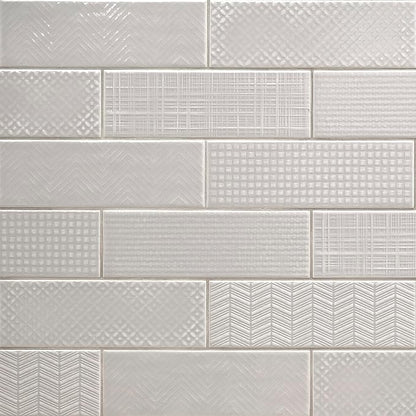 M S International Urbano Dusk Glossy Ceramic Subway Wall Tile for Bathroom, Kitchen Backsplash, Accent, and Shower - Sample