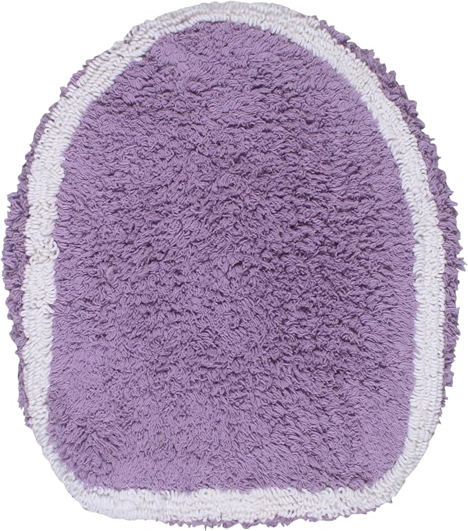 Home Weavers Allure Collection Toilet Lid Seat Cover, Elastic Edges, 100% Cotton Soft Universal Fit for Standard Oblong Round Elongated Bath Room Bowl Lids, Washable, 18"x18" Toilet Lid Cover, Purple