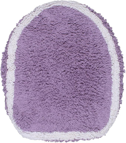 Home Weavers Allure Collection Toilet Lid Seat Cover, Elastic Edges, 100% Cotton Soft Universal Fit for Standard Oblong Round Elongated Bath Room Bowl Lids, Washable, 18"x18" Toilet Lid Cover, Purple