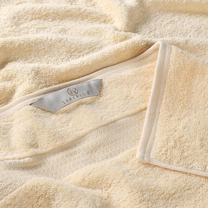Superior Egyptian Cotton 4-Piece Bath Towel Set for Shower, Bath, Spa, Resort, Hotel, Soft Body Towels, Airbnb Essentials, Apartment, Dorm, Quick Dry, Absorbent, Bathroom Basics, Canary