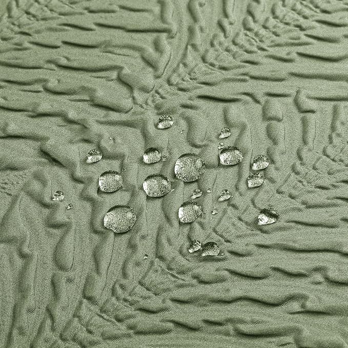 72x84 Extra Long Shower Curtain, Ombre Sage Green 3D Embossed Half Bath Curtain