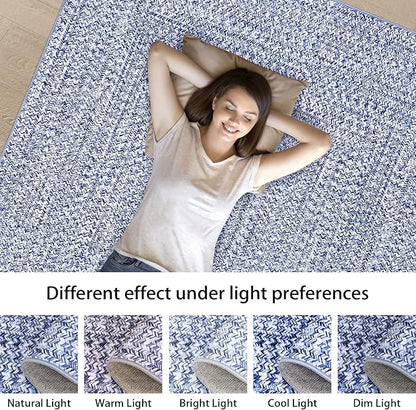 Printed Washable Runner Rug 2x10 Non Slip Bathroom Rugs Modern Soft Bedroom Rug Farmhouse Kitchen Runner Stain Resistant Carpet for Hallway Entryway Rugs 2'x10' Light Blue
