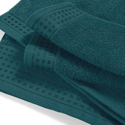 GLAMBURG 100% Cotton Oversized 2 Pack Bath Sheets 35x70, Ultra Soft Highly Absorbant Compact Quickdry & Lightweight Large Bath Sheet Set, Ideal for Gym Travel Camp Pool - Teal