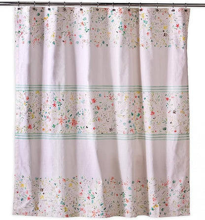 Maison d' Hermine Shower Curtain 100% Cotton One Panel 70"x72" Washable Fabric Shower Curtains for Bathroom, Easy Hanging with 12 Button Holes - Home Hotel Spa Easter Gifts (Colmar)