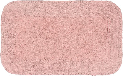 Home Weavers Radiant Collection 100% Cotton Bathroom Rugs Set, Machine Washable Rug, Extra Soft and Absorbent Bath Rug, Kitchen Mat, Bath Mat Set, Bath Floor Mat Non Slip, 21"x34" Rectangle, Pink