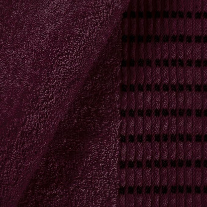 Ultra Soft 6 Pack Cotton Towel Set, Contains 2 Bath Towels 28x55 inch, 2 Hand Towels 16x24 inch & 2 Wash Coths 12x12 inch, Ideal Everyday use, Compact & Lightweight - Burgundy
