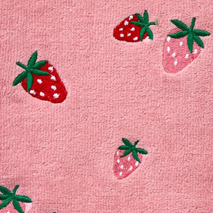SKL Home Strawberry Toss Hand Towel Set-2pc, 100% Cotton, Embroidered, Pink | Soft & decorative velour. For use in the bathroom, kitchen or bar. Great for spring, summer & year-round décor.