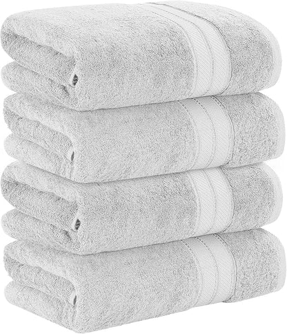 Modern Threads 4-Pack SpunLoft Bath Sheet Grey 35x66