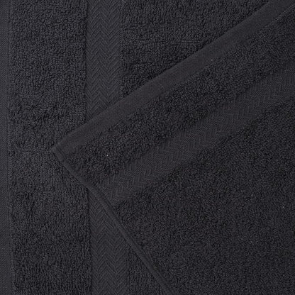 Superior 18-Piece Cotton Assorted Towel Set, Includes 8 Face Towel, 6 Hand, and 4 Bath Towels, Home, Bathroom, Guest Bath Essentials, Quick Dry, Absorbent, Franklin Collection - Black