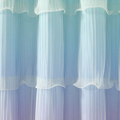 Lush Decor Rainbow Ombre Nerina Ruffled Shower Curtain Single 72" W x 72" L Rainbow -Colorful Shower Curtains for Bathroom - Kids Bathroom Decor