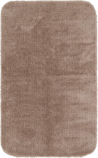 Garland Rug Traditional 30 in. x 50 in. Plush Nylon Washable Bath Rug Taupe