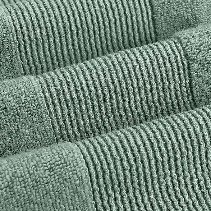 Modern Threads Air Cloud 6-Piece Towel Set - 100% Zero-Twist Cotton, 500 GSM, Quick Dry & Plush, Eucalyptus