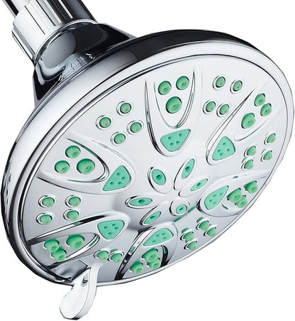 AquaDance Antimicrobial – Anti-Clog High-Pressure 6-Setting Shower Head with Microban Nozzle Protection from Growth of Mold, Mildew & Bacteria for Stronger Shower! 4" Coral Green | More Power, Better Shower Hygiene! Lifetime Antimicribial Nozzle Protec...