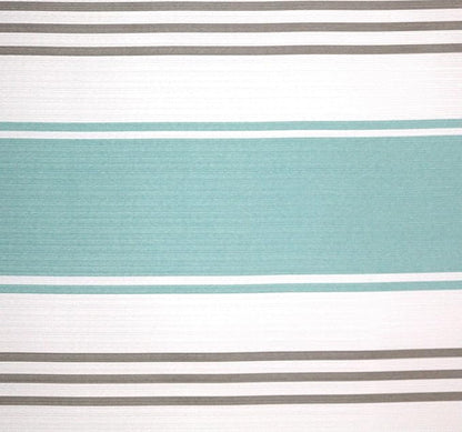 Serafina Home Nautical Striped Fabric Shower Curtain, Coastal Wide Stripe Design, Aqua Grey White, 70" x 72", with Hooks