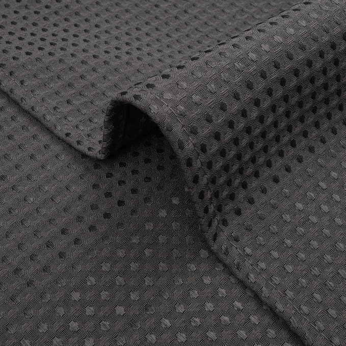 River Dream Waffle No Hook Shower Curtain with Liner,Graphite Grey,54x80 | Dotted Waffle,Snap-in Liner,Heavy Duty,Quick Dry,Mesh Top Window,With Bottom Magnets,Hotel-Grade,Washable,Stall Long Size