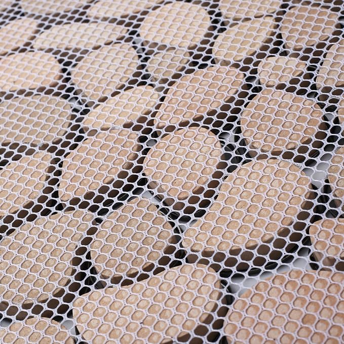 Black Tile Backsplash Pebble Tile Metal Mosaic Tiles for Kitchen Backsplash Bathroom Shower Floor【5 Sheets】