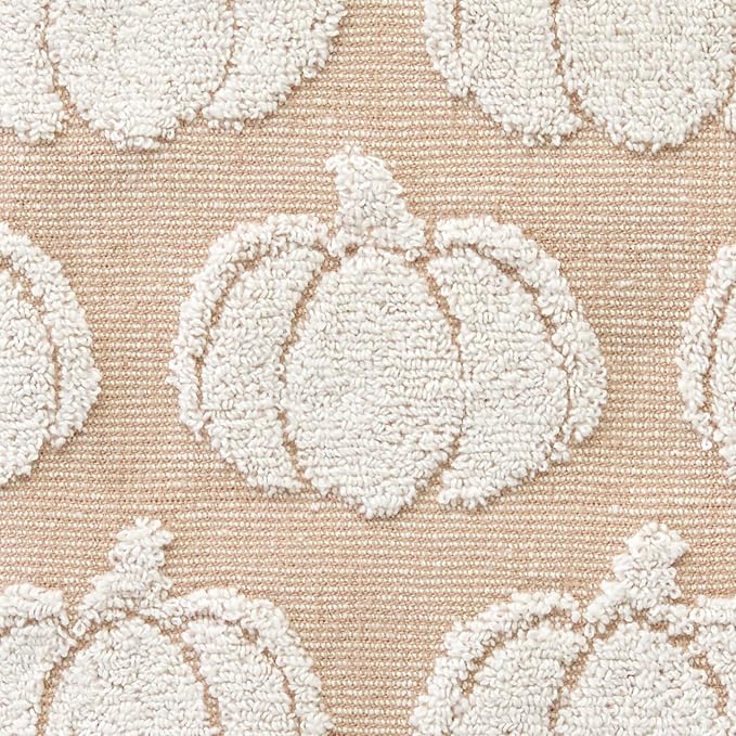 SKL Home Fall/Thanksgiving Pumpkin Hand Towel Set-2pc, Jacquard, Tan | 100% Cotton. Plush, absorbent & reversible. Great for use in the bathroom, kitchen, or bar. Also fun for Halloween & gifting.