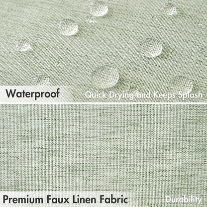 MIULEE Stall Spring Linen Shower Curtain Sage Green W36*L72 6 Metal Hooks | Small, Heavy Duty, Fabric Curtain Set, Waterproof Narrow Thick Cloth Shower Curtains, Bathroom Hotel, Washable
