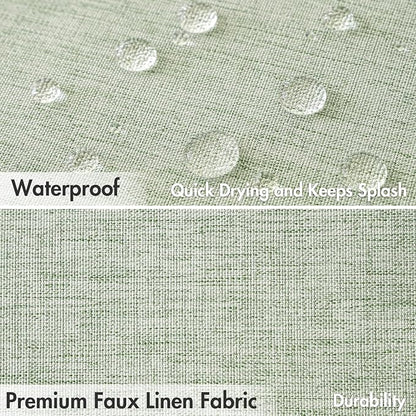 MIULEE 72 x 96 Extra Long Linen Shower Curtain Sage Green 12 Metal Hooks | Modern, Heavy Duty, Fabric Shower Curtain Set, Waterproof Thick Cloth Shower Curtains, Bathroom Hotel Bathtub, Washable