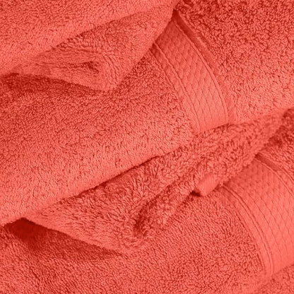 SUPERIOR Egyptian Cotton Ultra Plush & Absorbent, 6 Piece Set, Coral | Quick Dry, Soft Luxury Towel Set, Bath Essentials, Guest Bath, Spa, 2 Bath, 2 Hand, 2 Face Towels, Madeline Towels