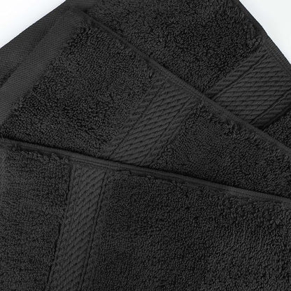 Superior Egyptian Cotton Ultra Plush & Absorbent, 8 Piece Set, Black | Quick Dry, Soft Luxury Towel Set, Bath Essentials, Guest Bath, Spa, 2 Bath, 2 Hand, 4 Face Towels, Madeline Towels