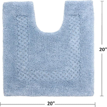 Home Weavers Classy Bathmat 100% Cotton Bathroom Rugs Set, Bathroom Décor, Washable Rug, Extra Soft and Absorbent Bath Rug, Kitchen Mat, Bath Mat Set, Bath Floor Mat Non Slip, 20"x20" Contour, Blue