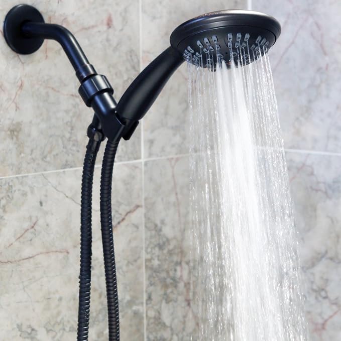 Luxury Handheld Shower Kit - 1.8 GPM - Oil-Rubbed Bronze | 6 Function High Pressure Removable Hand Held Showerhead with Hose and Mount, Easy Install for Boosting Low Water Flow Baths