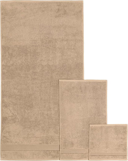 Elegant Comfort Premium Cotton 6-Piece Towel Set, Includes 2 Washcloths, 2 Hand Towels and 2 Bath Towels, 100% Turkish Cotton - Highly Absorbent and Super Soft Towels for Bathroom, Taupe