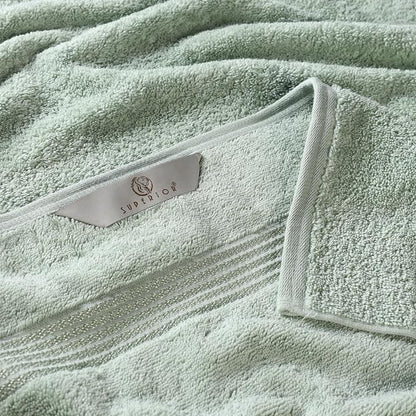 Superior Egyptian Cotton 9-Piece Towel Set, Assorted Towels for Home Bathroom, Guest Bath Decor Essentials, Includes 3 Bath, 3 Hand, 3 Face Towels/Washcloths, Quick Dry, Absorbent - Sage
