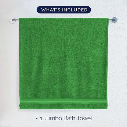 Elegant Comfort Premium Turkish Cotton 1 Piece Jumbo Bath Towel - 35 x 70 inch, Luxurious Hotel Spa Quality 100% Turkish Cotton Large Bath Towel - Highly Absorbent - Soft Bathroom Towel, Emerald Green