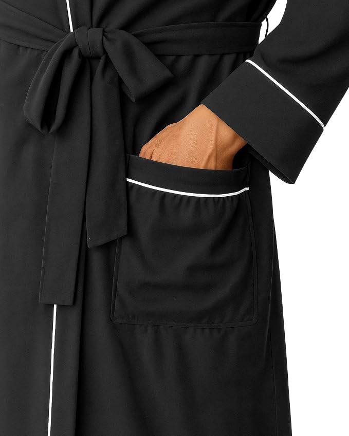 Cotton Blend Lightweight Knit Robe for Men Soft Loungewear Bathrobe