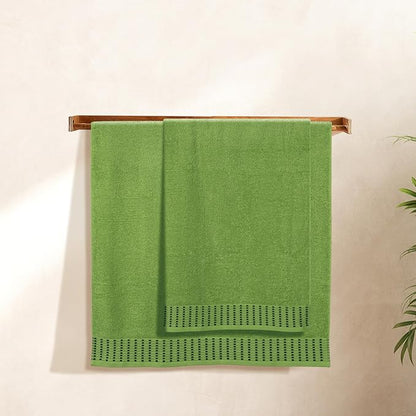Cotton 2 Pack Oversized Bath Towel Set 28x55 inches, Large Bath Towels, Ultra Absorbant Compact Quickdry & Lightweight Towel, Ideal for Gym Travel Camp Pool - Kiwi Green