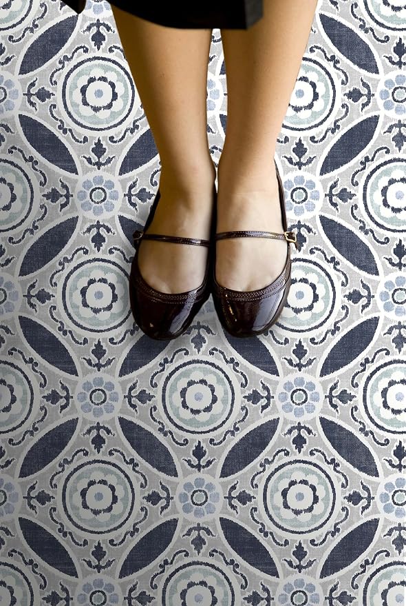 FloorPops FP2484 Sienna Peel & Stick Floor Tiles, Grey (Pack of 6)