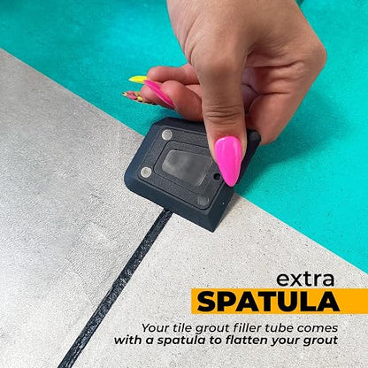 PentaUSA Premixed Tile Grout Repair Kit - Black (8.8oz / 250g) | Acrylic Sanded for Bathroom, Shower, and Kitchen Tile Repair, Water-Resistant Tube with Applicator, Fills Cracks and Gaps,