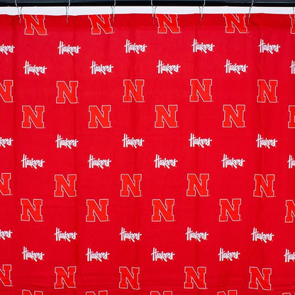 Everything Comfy Nebraska Cornhuskers Bright and Colorful Shower Curtain Cover 70" x 72"
