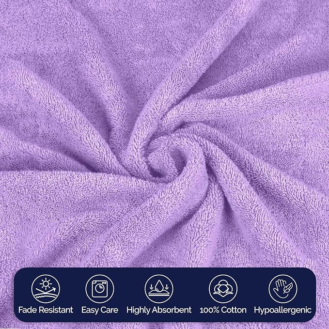 Elegant Comfort Premium Super Soft Highly Absorbent 1 Piece Oversized Bath Sheet - 40" x 80" inch, Luxurious Hotel Spa Quality 100% Turkish Cotton Extra Large Bath Towels for Adults, Lilac