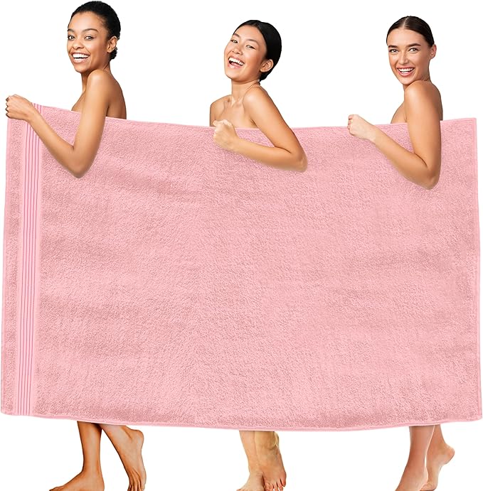 Elegant Comfort Premium Super Soft Highly Absorbent 1 Piece Oversized Bath Sheet - 40" x 80" inch, Luxurious Hotel Spa Quality 100% Turkish Cotton Extra Large Bath Towels for Adults, Dusty Rose