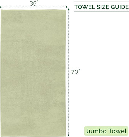 Elegant Comfort 100% Turkish Cotton Corduroy Ribbed Luxury Jumbo Bath Towel Ultra Soft - 35 x 70 Inch - Luxury Spa Premium Hotel Quality Highly Absorbent and Quick Dry Large Bath Towel, Mint Green