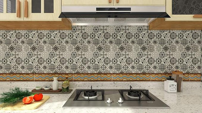 Peel and Stick Backsplash Tiles for Kitchen, Talavera Mexican Tiles (10 Sheets)