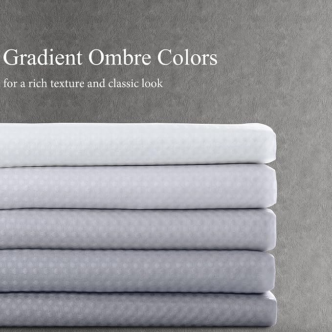 Shower Curtain 78 inches Long for Bathroom 1 Panel Light Grey | Ombre Waffle, Shower Curtains with Hook, Water Repellent, Boho Farmhouse, Simple Modern Bath Decor, Machine Washable, 72x78